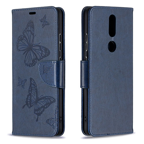 Leather Case Stands Flip Cover L10 Holder for Nokia 2.4 Blue