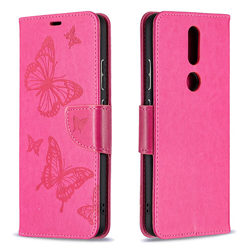 Leather Case Stands Flip Cover L10 Holder for Nokia 2.4 Hot Pink