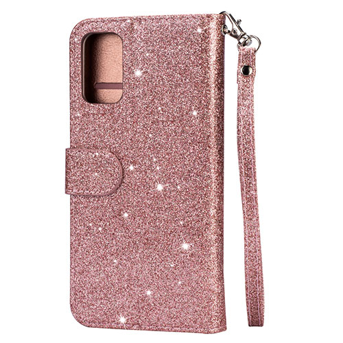 Leather Case Stands Flip Cover L10 Holder for Samsung Galaxy S20 Plus Rose Gold