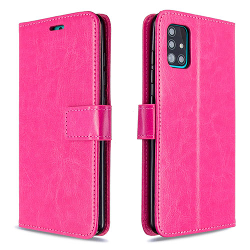 Leather Case Stands Flip Cover L11 Holder for Samsung Galaxy A51 5G Hot Pink