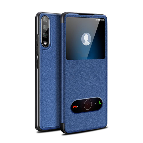 Leather Case Stands Flip Cover L12 Holder for Huawei Enjoy 10S Blue