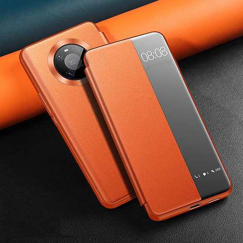 Leather Case Stands Flip Cover L12 Holder for Huawei Mate 40 Pro Orange