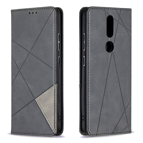 Leather Case Stands Flip Cover L12 Holder for Nokia 2.4 Black