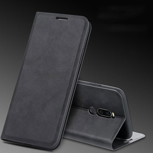 Leather Case Stands Flip Cover L12 Holder for Xiaomi Redmi 8 Black