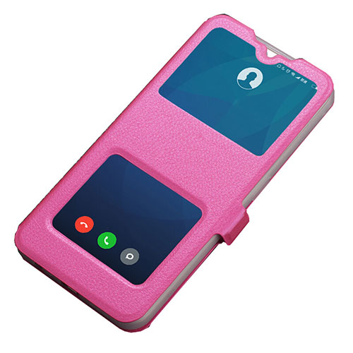 Leather Case Stands Flip Cover L12 Holder for Xiaomi Redmi 8A Hot Pink