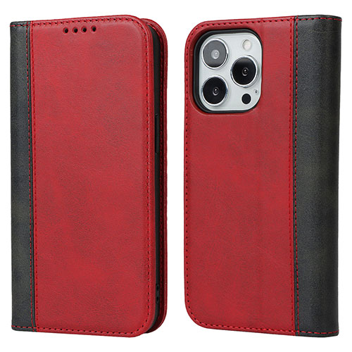 Leather Case Stands Flip Cover L13 Holder for Apple iPhone 13 Pro Max Red