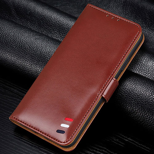 Leather Case Stands Flip Cover L14 Holder for Huawei Y7p Brown