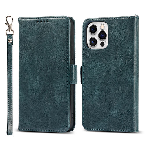 Leather Case Stands Flip Cover L15 Holder for Apple iPhone 13 Pro Blue