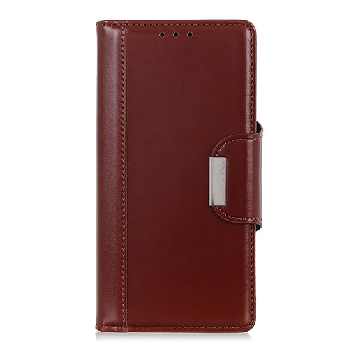 Leather Case Stands Flip Cover L16 Holder for Samsung Galaxy A41 Brown