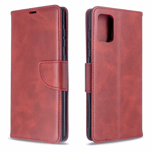 Leather Case Stands Flip Cover L16 Holder for Samsung Galaxy A71 5G Red