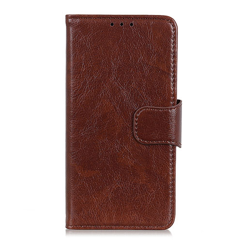 Leather Case Stands Flip Cover L17 Holder for Huawei Nova 8 SE 5G Brown