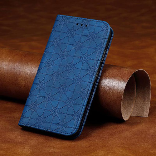 Leather Case Stands Flip Cover L17 Holder for Huawei Y7p Blue