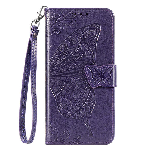 Leather Case Stands Flip Cover L17 Holder for Samsung Galaxy A41 Purple