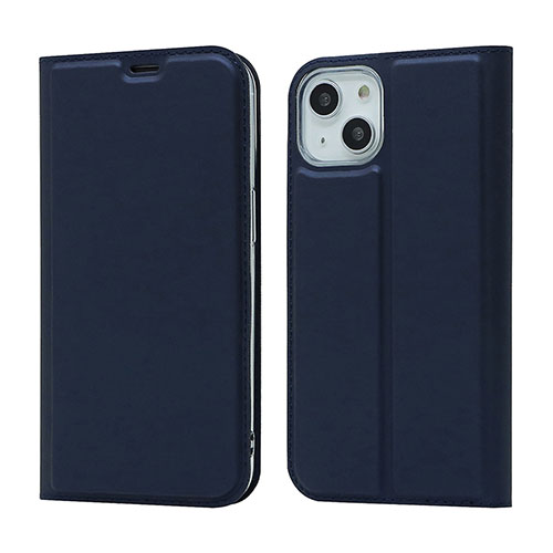 Leather Case Stands Flip Cover L18 Holder for Apple iPhone 13 Blue