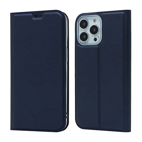 Leather Case Stands Flip Cover L18 Holder for Apple iPhone 14 Pro Blue