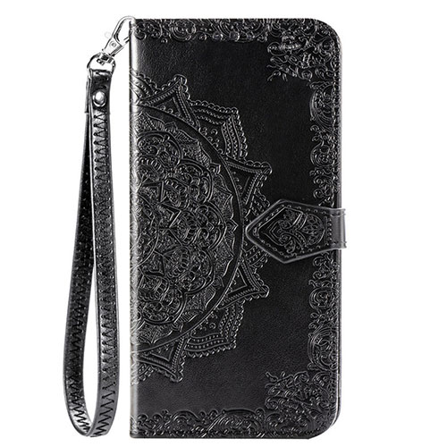 Leather Case Stands Flip Cover L18 Holder for Huawei Y7p Black