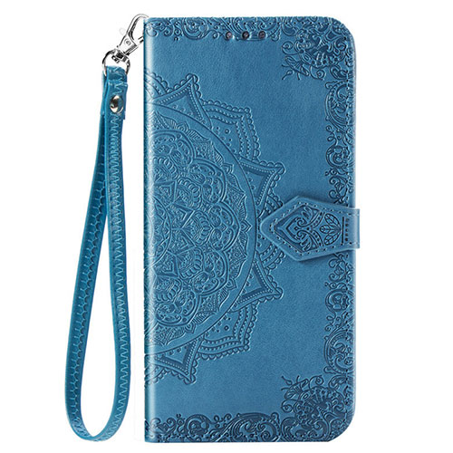 Leather Case Stands Flip Cover L18 Holder for Huawei Y7p Blue