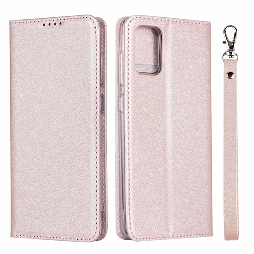 Leather Case Stands Flip Cover L18 Holder for Samsung Galaxy A51 5G Rose Gold