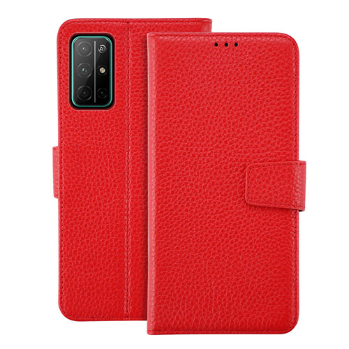 Leather Case Stands Flip Cover L19 Holder for Huawei Honor 30S Red