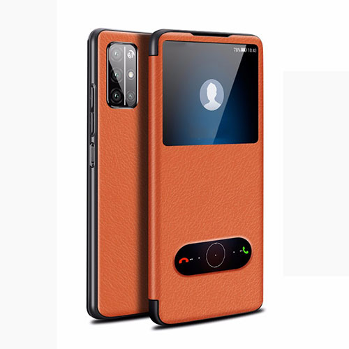 Leather Case Stands Flip Cover L21 Holder for Huawei Honor 30S Orange