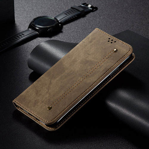 Leather Case Stands Flip Cover L22 Holder for Apple iPhone 14 Khaki