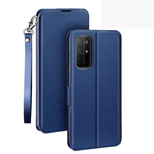 Leather Case Stands Flip Cover L22 Holder for Huawei Honor 30S Blue