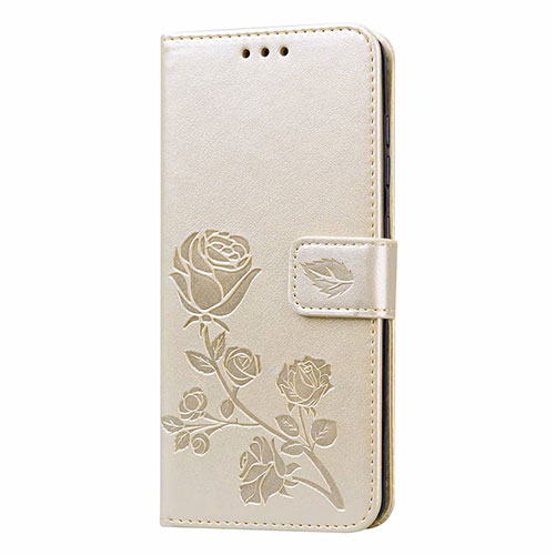 Leather Case Stands Flip Cover L23 Holder for Samsung Galaxy A41 Gold