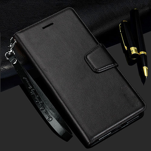 Leather Case Stands Flip Cover L24 Holder for Samsung Galaxy A41 Black