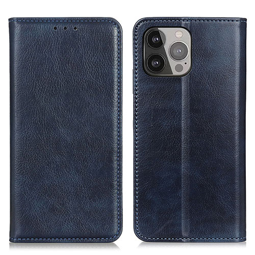 Leather Case Stands Flip Cover L25 Holder for Apple iPhone 14 Pro Blue