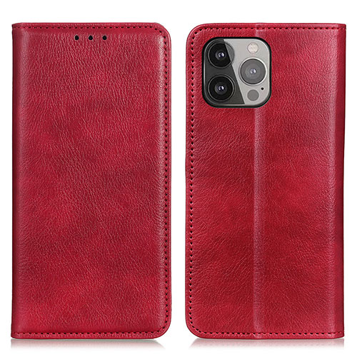 Leather Case Stands Flip Cover L25 Holder for Apple iPhone 14 Pro Max Red