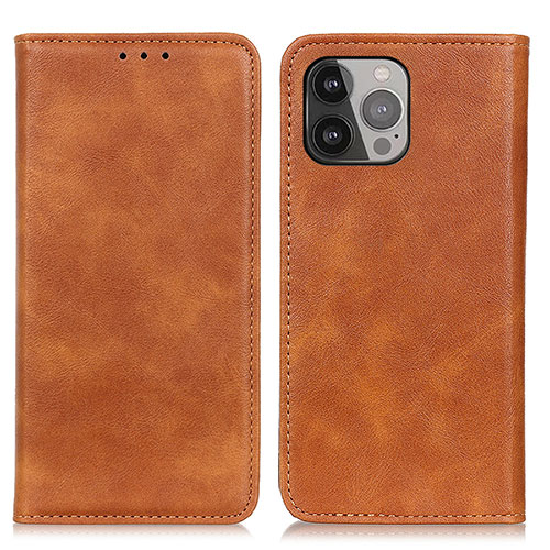 Leather Case Stands Flip Cover L26 Holder for Apple iPhone 14 Pro Brown