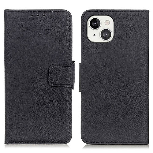 Leather Case Stands Flip Cover L27 Holder for Apple iPhone 14 Plus Black