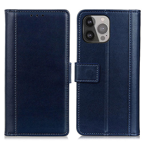 Leather Case Stands Flip Cover L28 Holder for Apple iPhone 13 Pro Blue