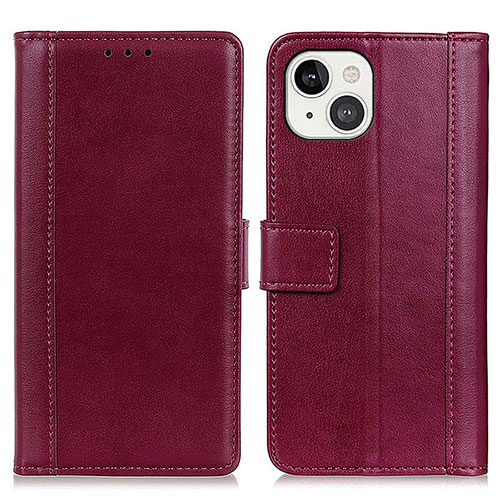 Leather Case Stands Flip Cover L28 Holder for Apple iPhone 13 Red