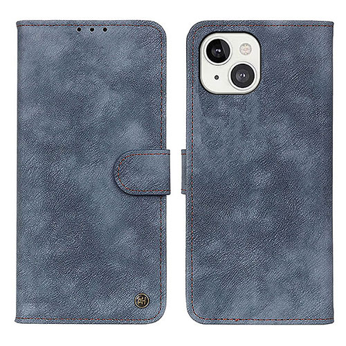 Leather Case Stands Flip Cover L30 Holder for Apple iPhone 14 Plus Blue