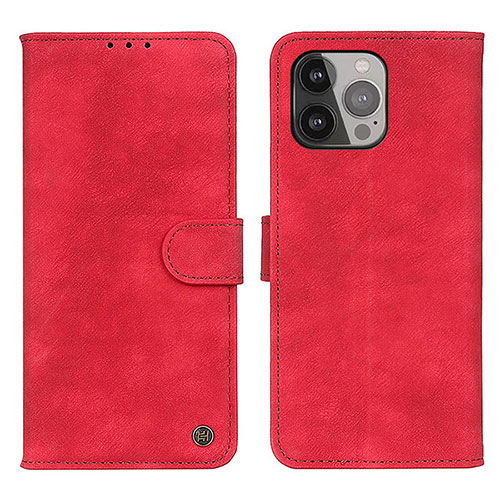 Leather Case Stands Flip Cover L30 Holder for Apple iPhone 15 Pro Red