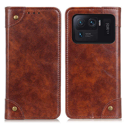 Leather Case Stands Flip Cover M04L Holder for Xiaomi Mi 11 Ultra 5G Brown