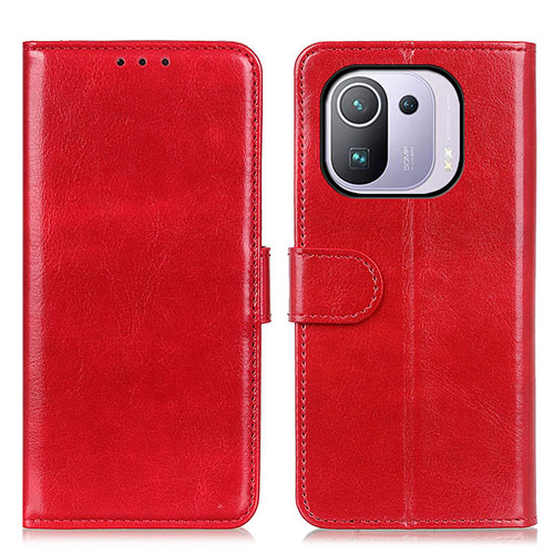 Leather Case Stands Flip Cover M07L Holder for Xiaomi Mi 11 Pro 5G Red