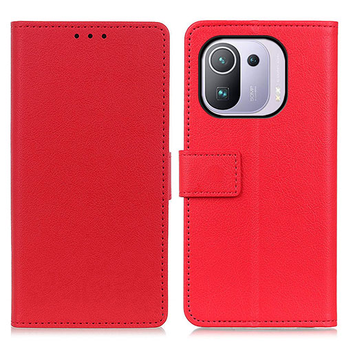 Leather Case Stands Flip Cover M08L Holder for Xiaomi Mi 11 Pro 5G Red