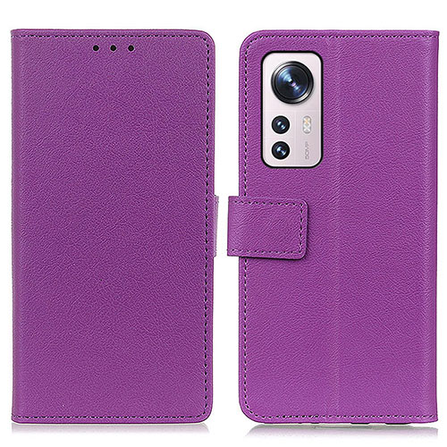 Leather Case Stands Flip Cover M08L Holder for Xiaomi Mi 12S 5G Purple