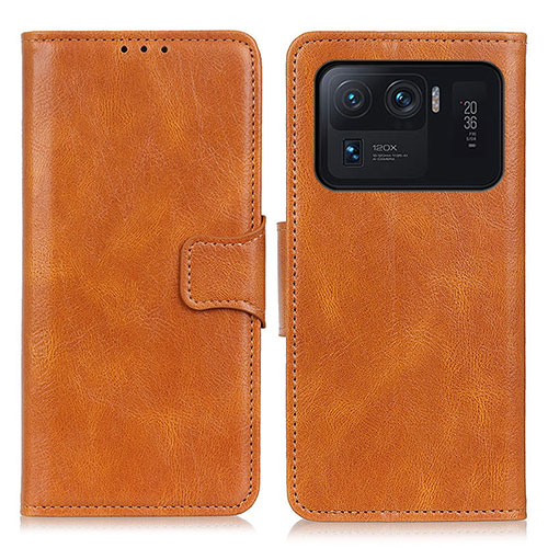 Leather Case Stands Flip Cover M09L Holder for Xiaomi Mi 11 Ultra 5G Brown