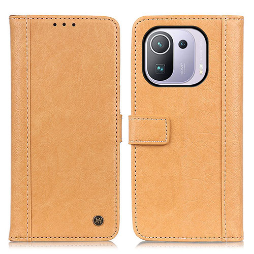 Leather Case Stands Flip Cover M10L Holder for Xiaomi Mi 11 Pro 5G Brown