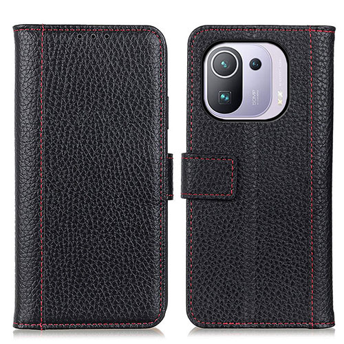 Leather Case Stands Flip Cover M14L Holder for Xiaomi Mi 11 Pro 5G Black