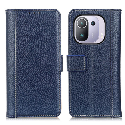 Leather Case Stands Flip Cover M14L Holder for Xiaomi Mi 11 Pro 5G Blue