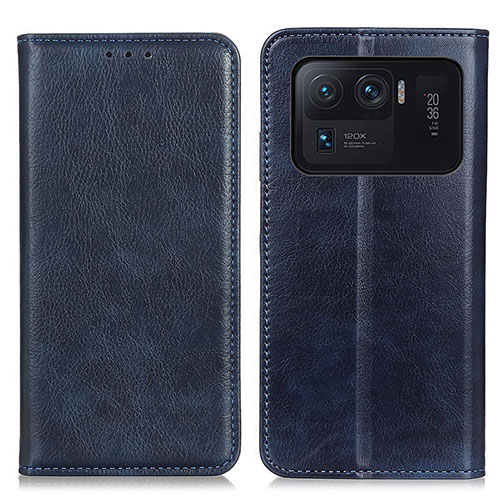 Leather Case Stands Flip Cover N01P Holder for Xiaomi Mi 11 Ultra 5G Blue