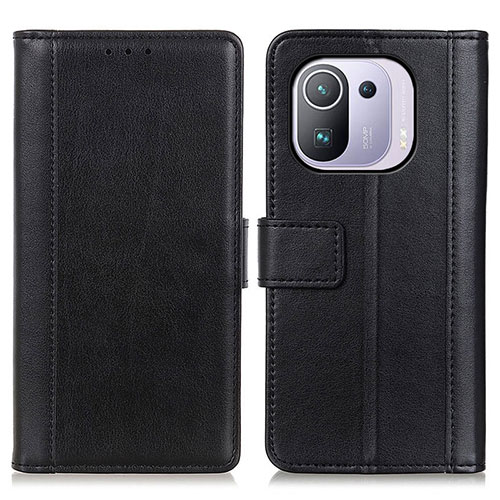 Leather Case Stands Flip Cover N02P Holder for Xiaomi Mi 11 Pro 5G Black