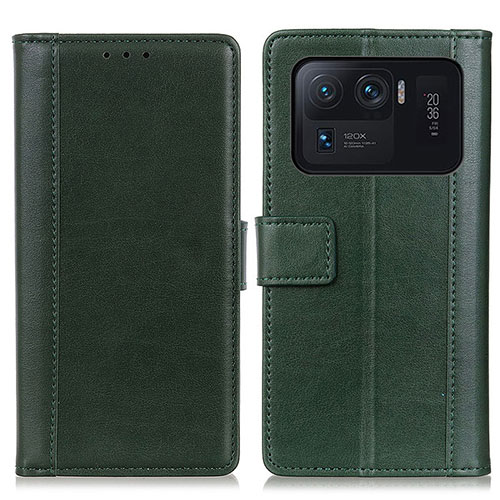 Leather Case Stands Flip Cover N02P Holder for Xiaomi Mi 11 Ultra 5G Green