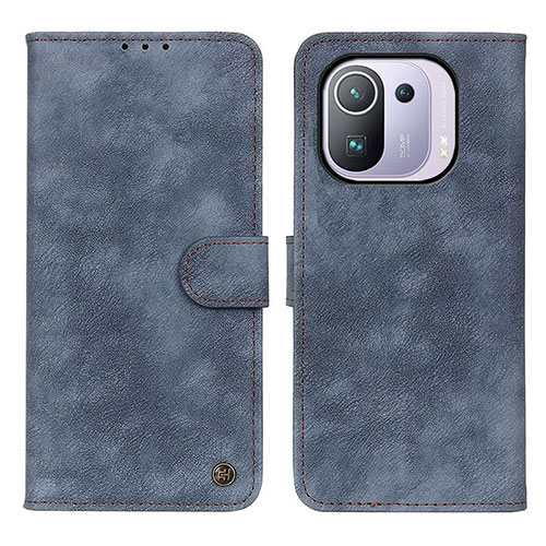 Leather Case Stands Flip Cover N03P Holder for Xiaomi Mi 11 Pro 5G Blue