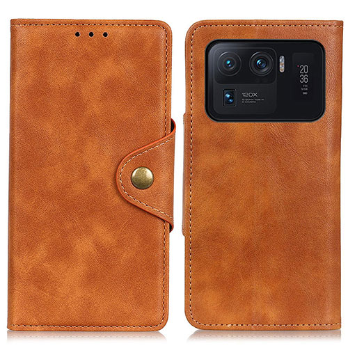 Leather Case Stands Flip Cover N03P Holder for Xiaomi Mi 11 Ultra 5G Brown