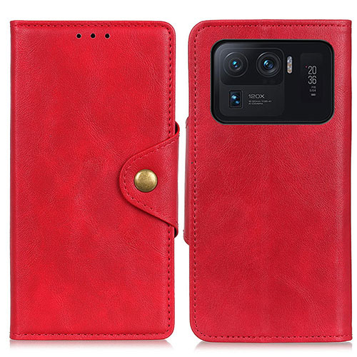 Leather Case Stands Flip Cover N03P Holder for Xiaomi Mi 11 Ultra 5G Red